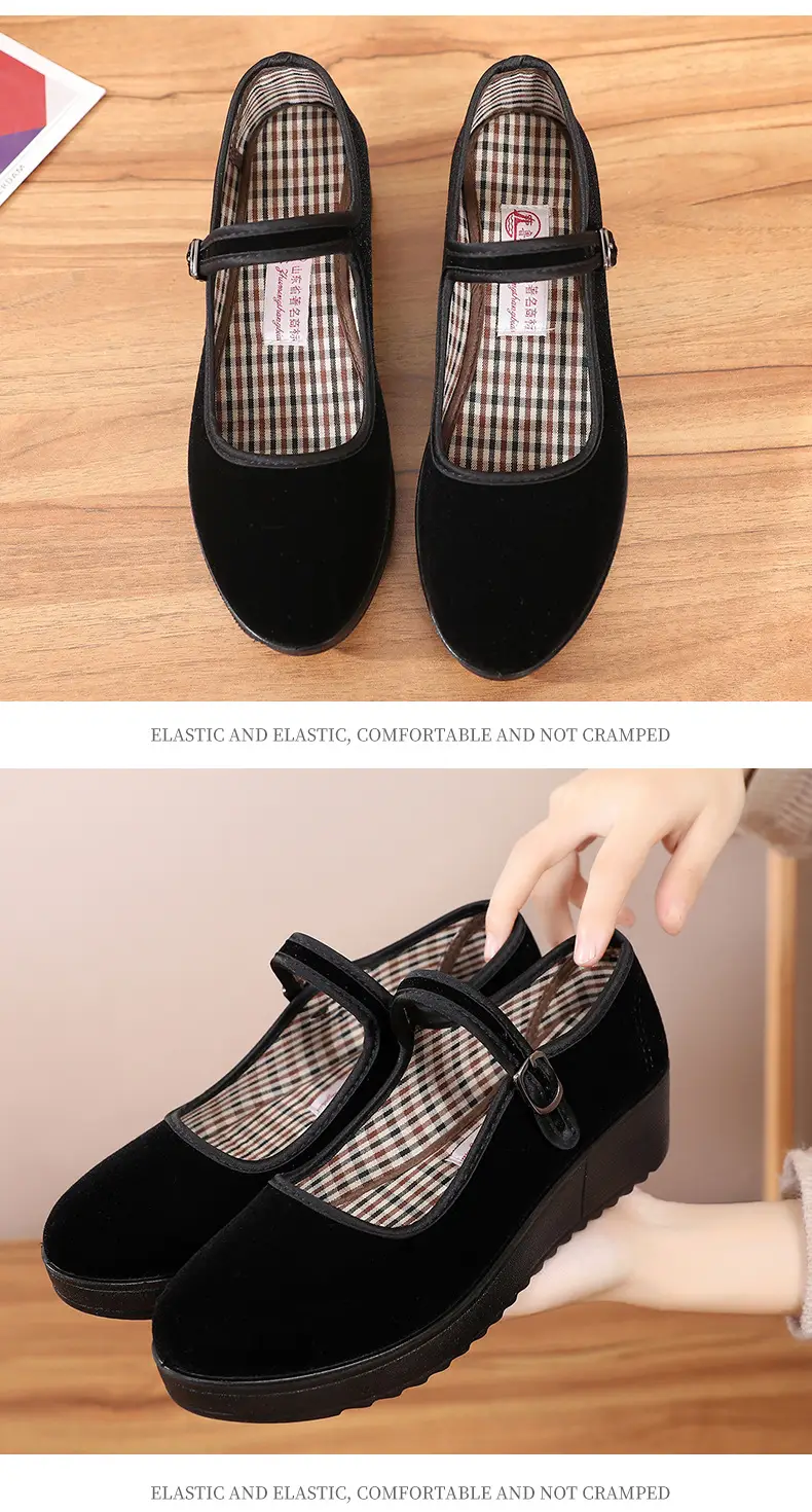 Old Beijing Cloth Shoes Work Shoes Women's Shoes Soft Sole Not Tired Feet Flat Shoes Mother Shoes Black Shoes Old People Shoes Single Shoes — feature 16