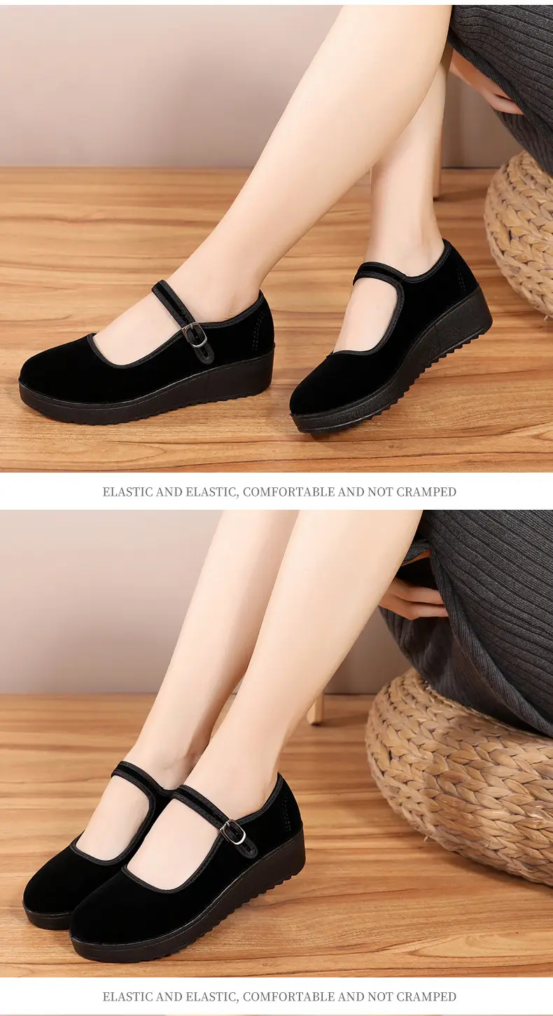 Old Beijing Cloth Shoes Work Shoes Women's Shoes Soft Sole Not Tired Feet Flat Shoes Mother Shoes Black Shoes Old People Shoes Single Shoes — feature 17