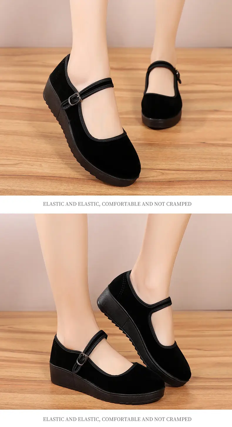 Old Beijing Cloth Shoes Work Shoes Women's Shoes Soft Sole Not Tired Feet Flat Shoes Mother Shoes Black Shoes Old People Shoes Single Shoes — feature 18
