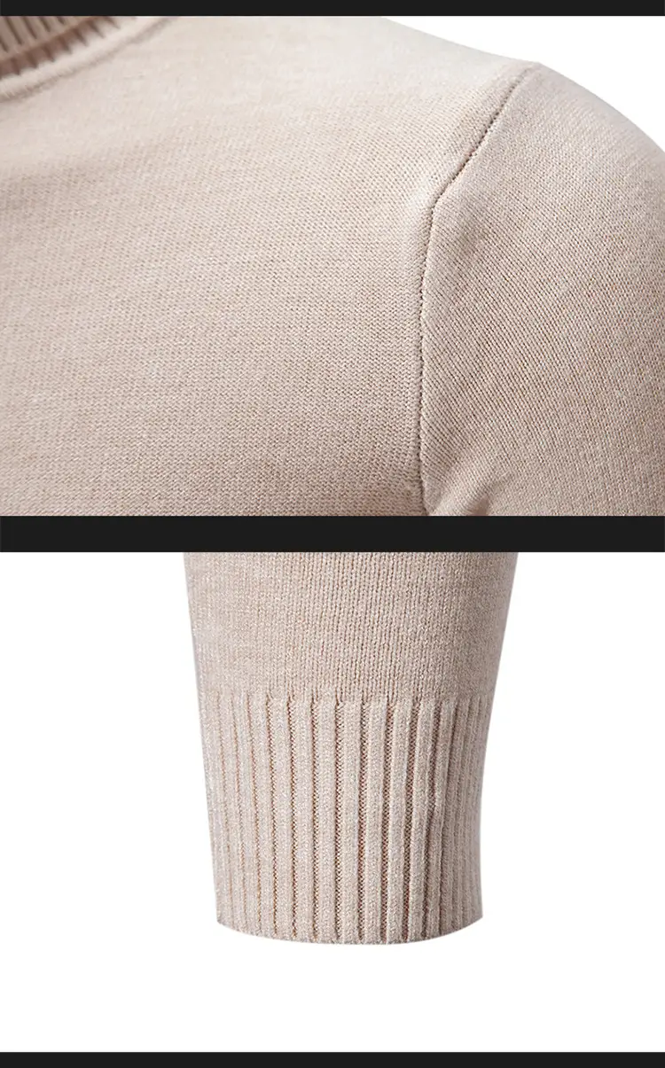 Men's Grey Half-Turtleneck Knitted Sweater — feature 18