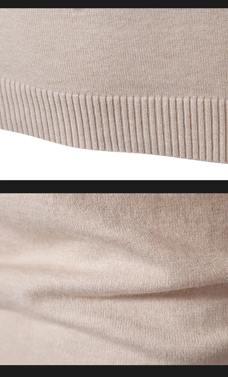 Men's Grey Half-Turtleneck Knitted Sweater — feature 19