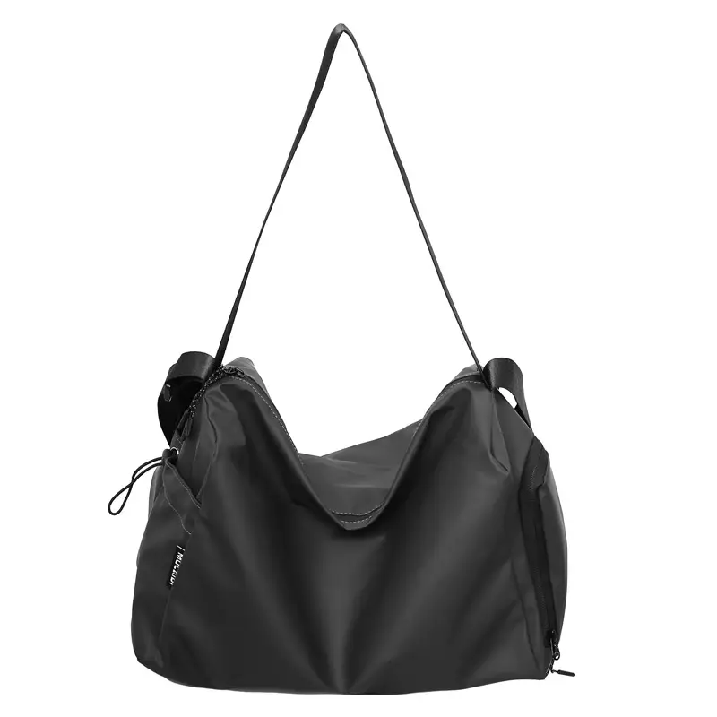 Men's Black Crossbody Bag Harajuku Style College Postman