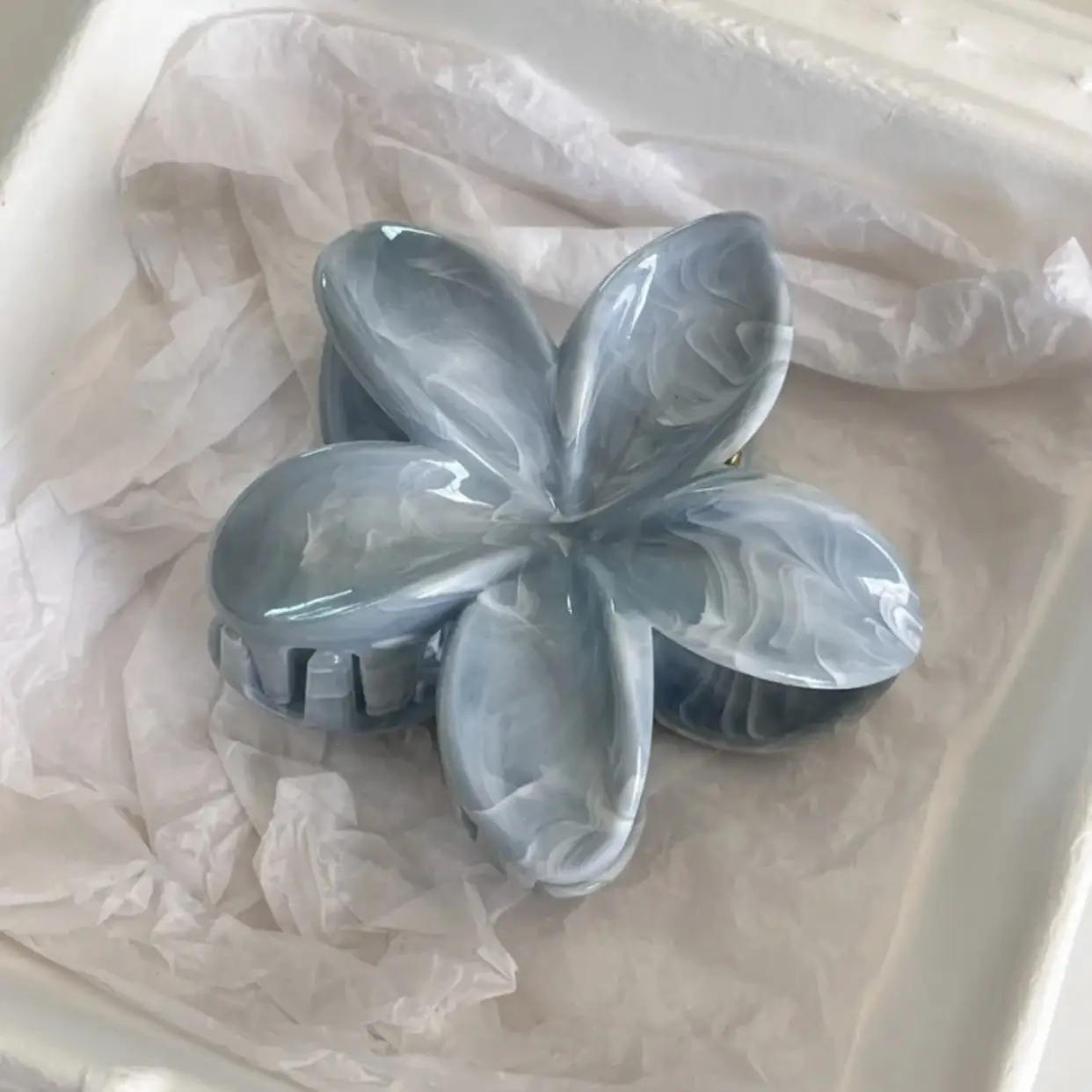Black Sweet Frangipani Hair Clip with Polka Dot Design - Image 18
