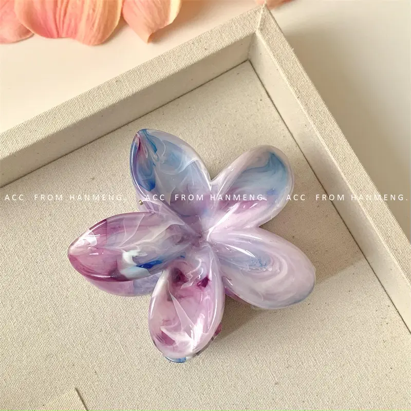 Black Sweet Frangipani Hair Clip with Polka Dot Design - Image 10