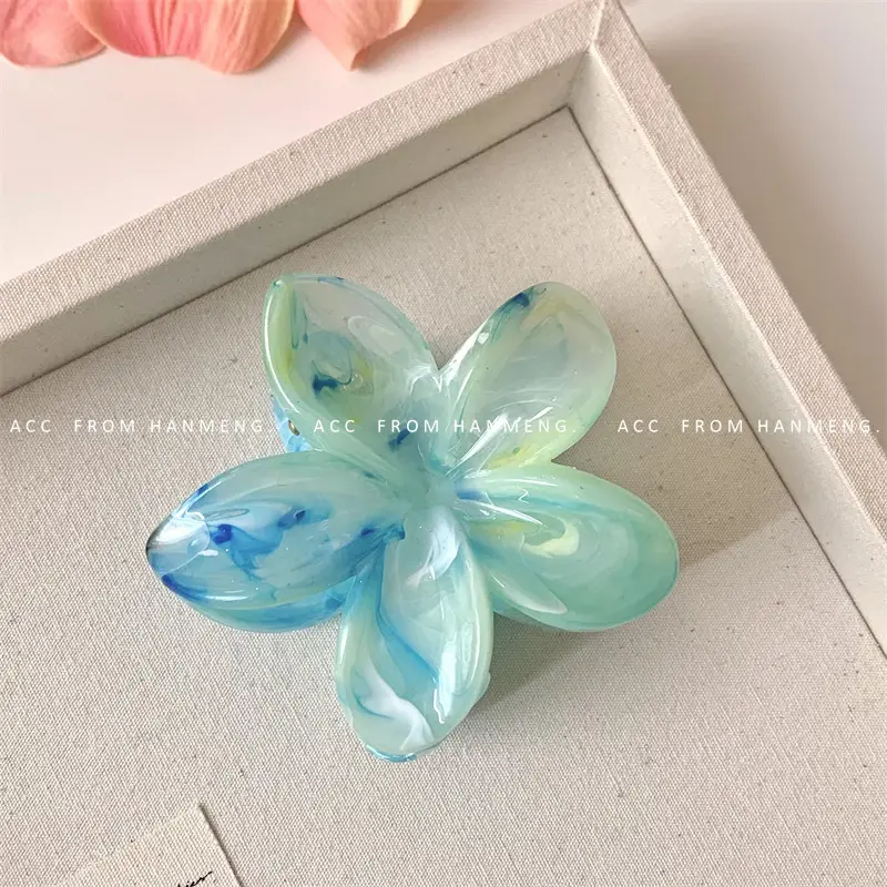 Black Sweet Frangipani Hair Clip with Polka Dot Design - Image 6