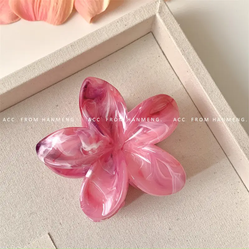 Black Sweet Frangipani Hair Clip with Polka Dot Design - Image 7