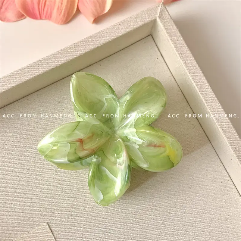 Black Sweet Frangipani Hair Clip with Polka Dot Design - Image 8