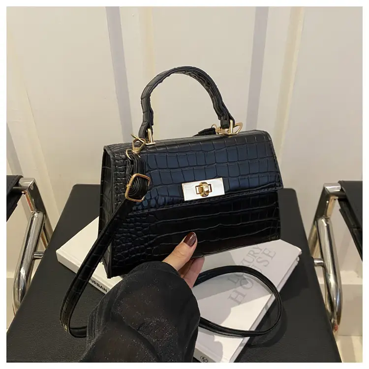 Black Croc Leather Shoulder Bag for Women 2024 — feature 12