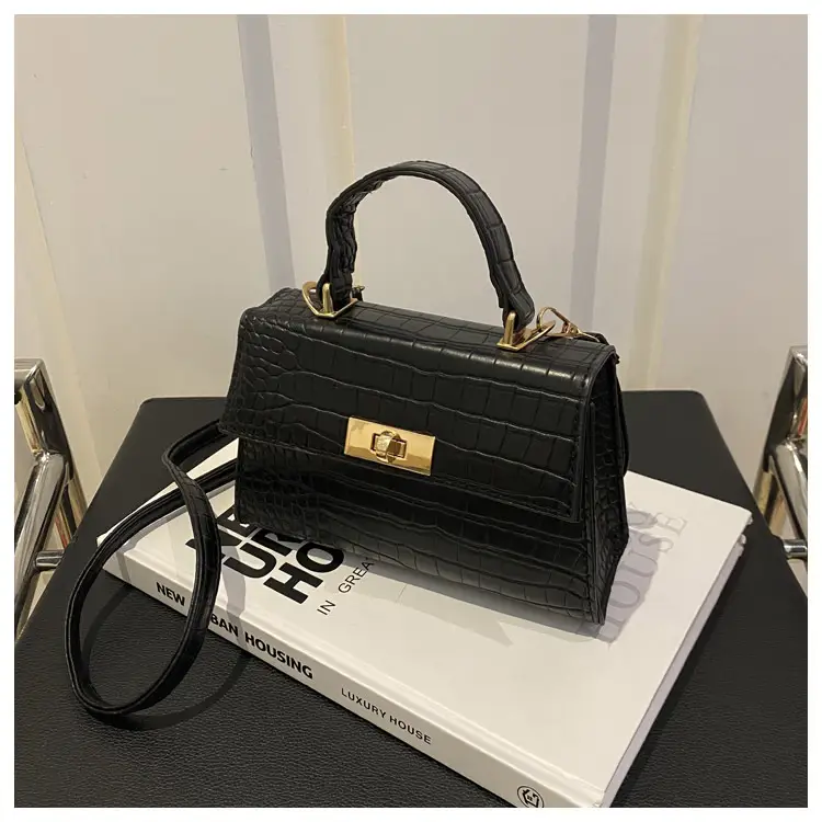 Black Croc Leather Shoulder Bag for Women 2024 — feature 13