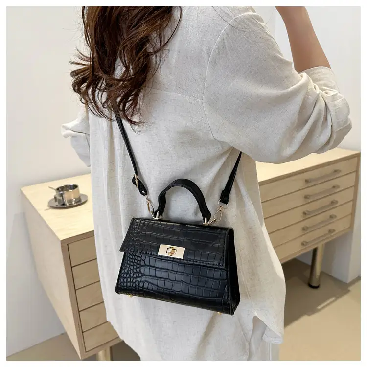 Black Croc Leather Shoulder Bag for Women 2024 — feature 29