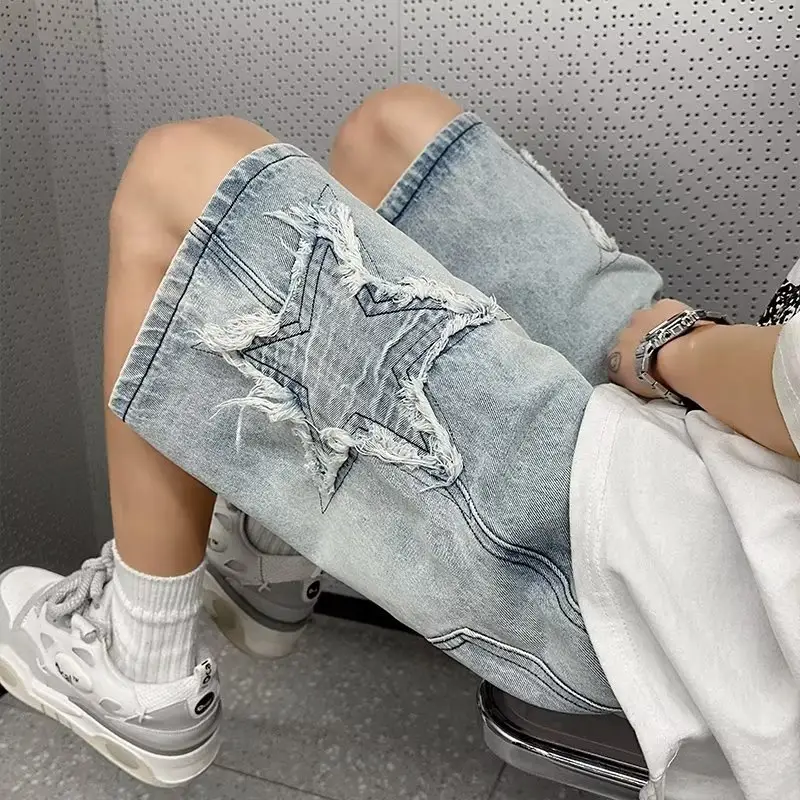 Men Yellow Mud Denim Shorts Summer Loose Fit — feature 23