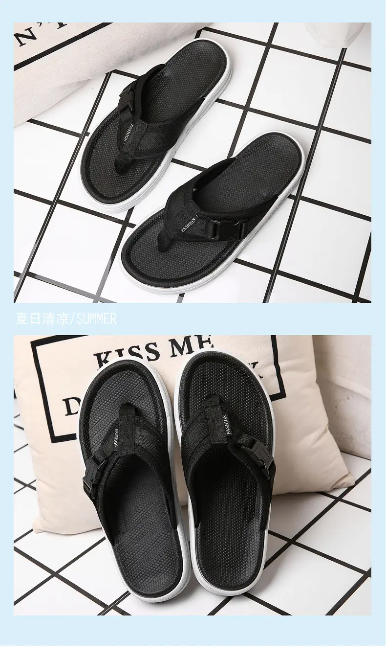 Men's Black Slip-On Sandals Thick Sole 2025 — feature 12