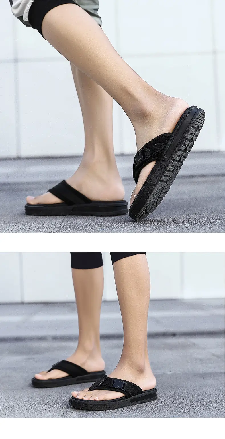 Men's Black Slip-On Sandals Thick Sole 2025 — feature 20
