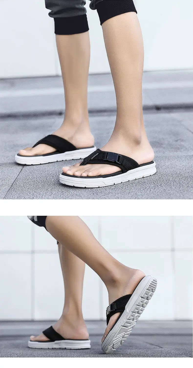 Men's Black Slip-On Sandals Thick Sole 2025 — feature 28