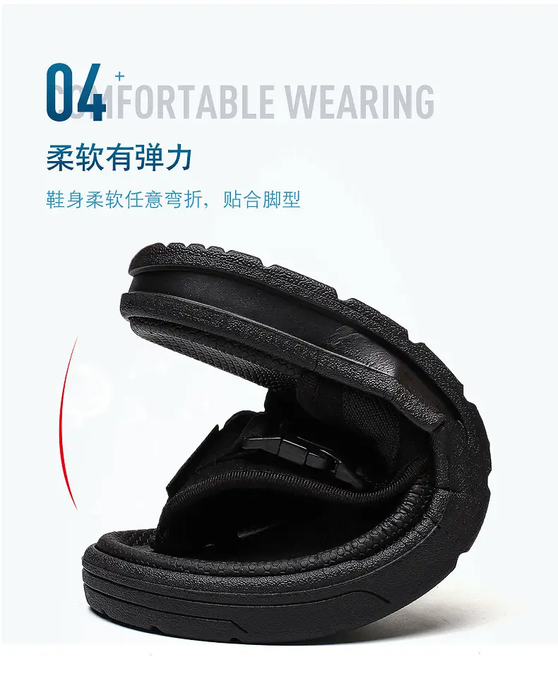 Men's Black Slip-On Sandals Thick Sole 2025 — feature 8