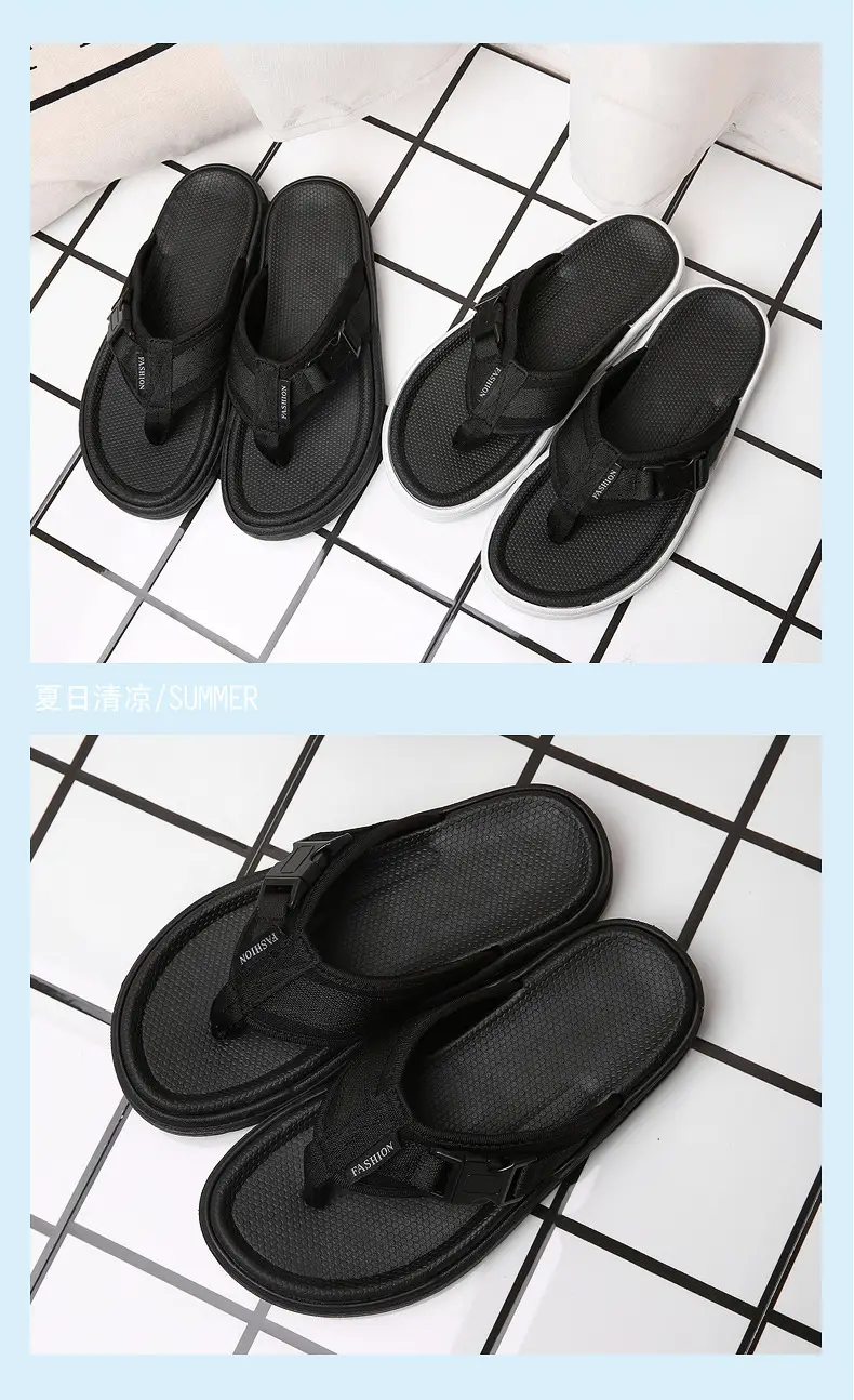 Men's Black Slip-On Sandals Thick Sole 2025 — feature 9