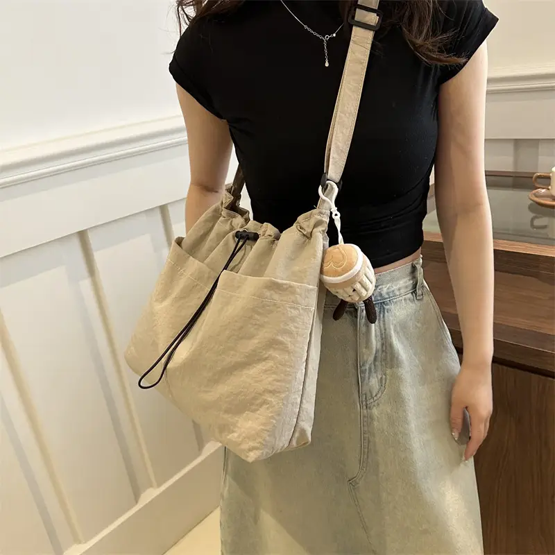 Korean Style Drawstring Shoulder Bag for Women - Image 7
