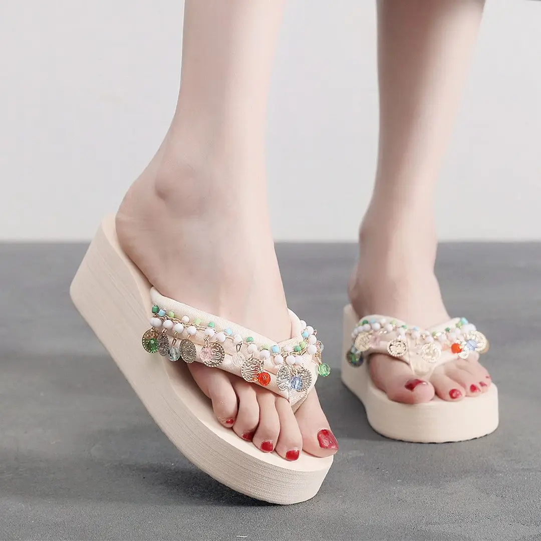 2026 New Summer Fashion Flip-Flops for Women, Summer Outdoor Wear, Thick-Soled Wedge Sandals, Beach Flip-Flops, Trendy — feature 7