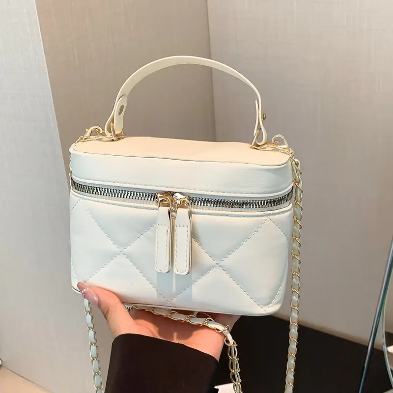 White Rhomboid Phone Bag for Women 2024 - Image 3