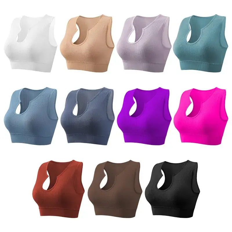 Non-Rimless Push-Up Yoga Bra Women's Beige - Image 13