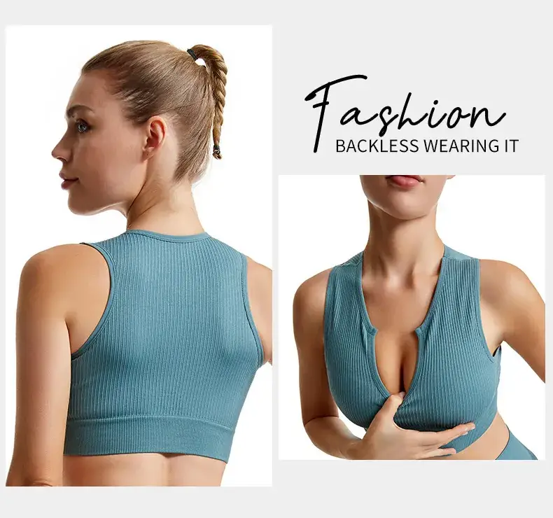 Non-Rimless Push-Up Yoga Bra Women's Beige — feature 21