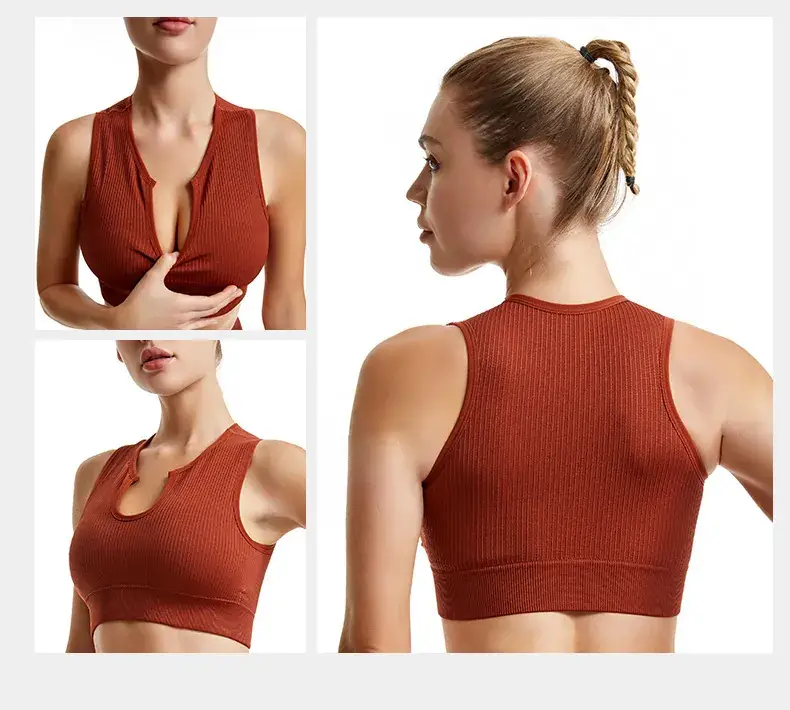 Non-Rimless Push-Up Yoga Bra Women's Beige — feature 26