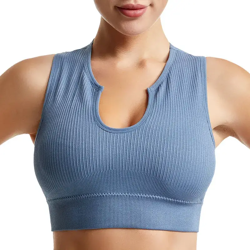 Non-Rimless Push-Up Yoga Bra Women's Beige - Image 4