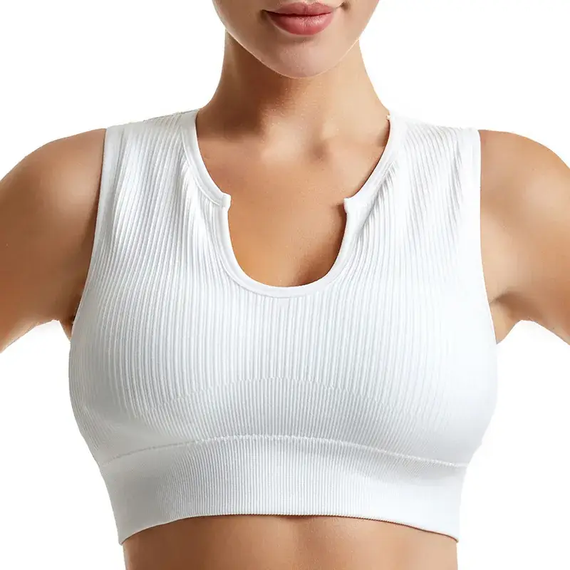 Non-Rimless Push-Up Yoga Bra Women's Beige - Image 5