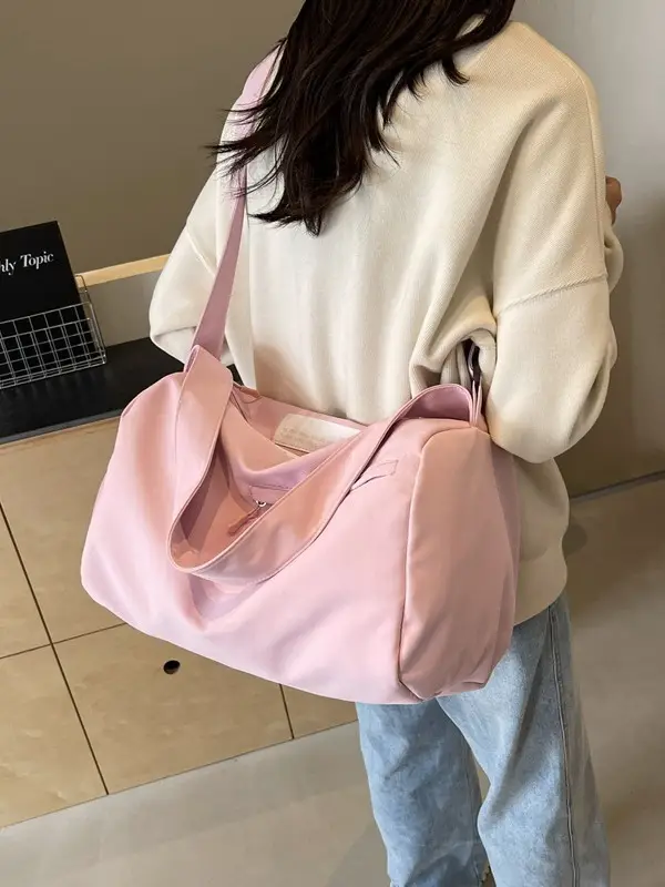 Large Capacity White Cross-Body Bag for Women