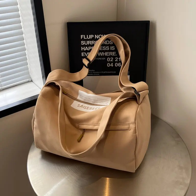 Large Capacity White Cross-Body Bag for Women