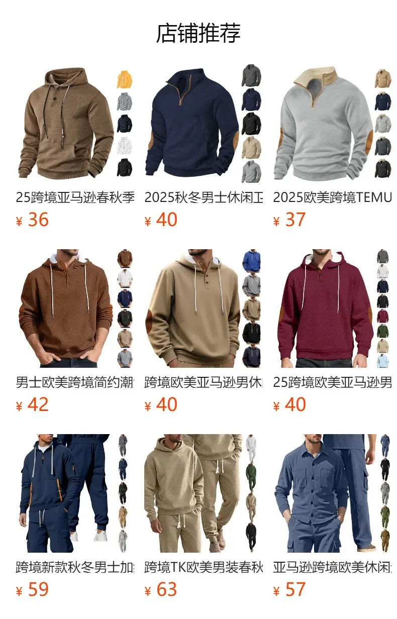 Men's Black Jacquard Sweatshirt with Orange Sleeves — feature 1