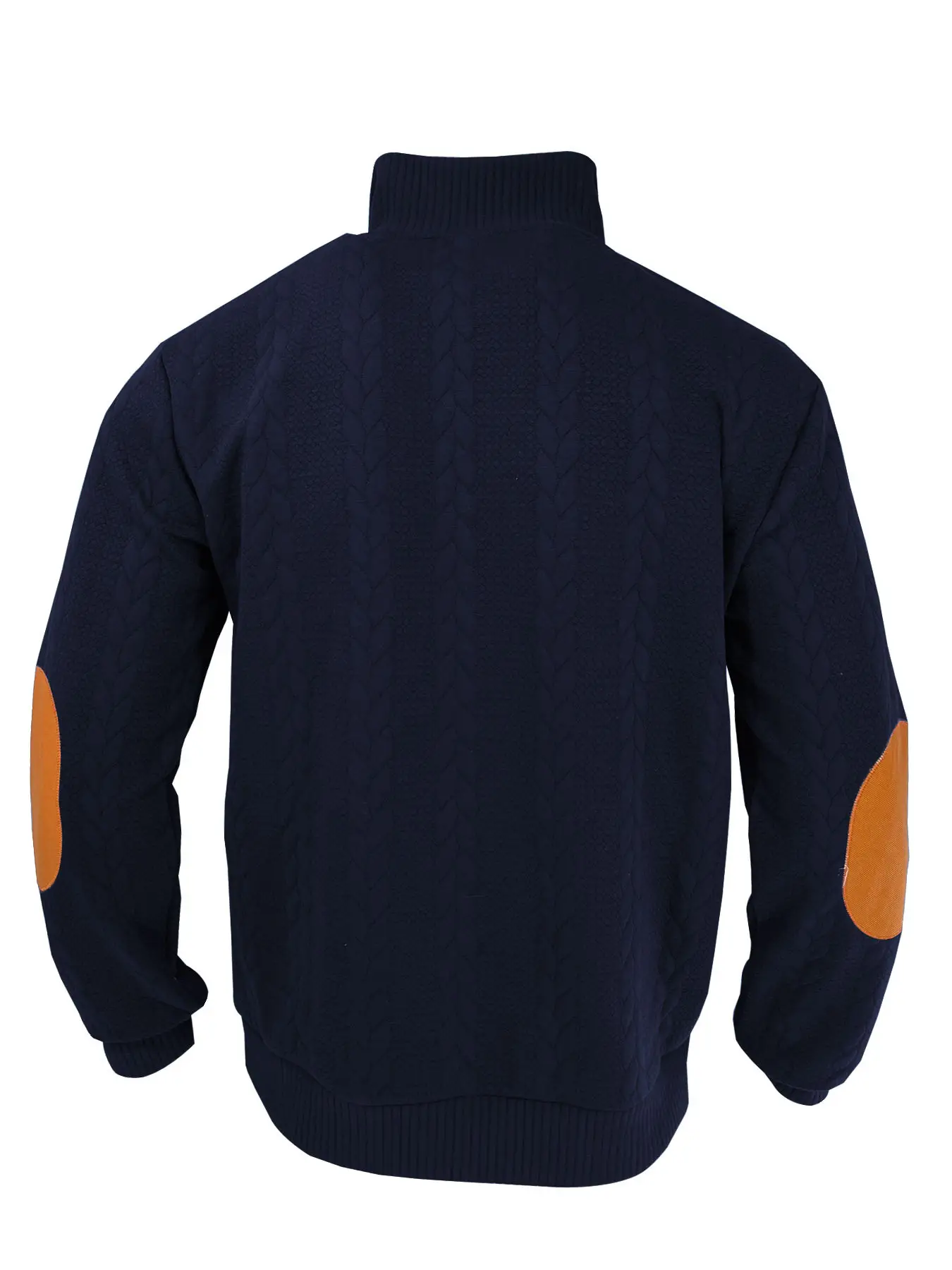 Men's Black Jacquard Sweatshirt with Orange Sleeves — feature 11