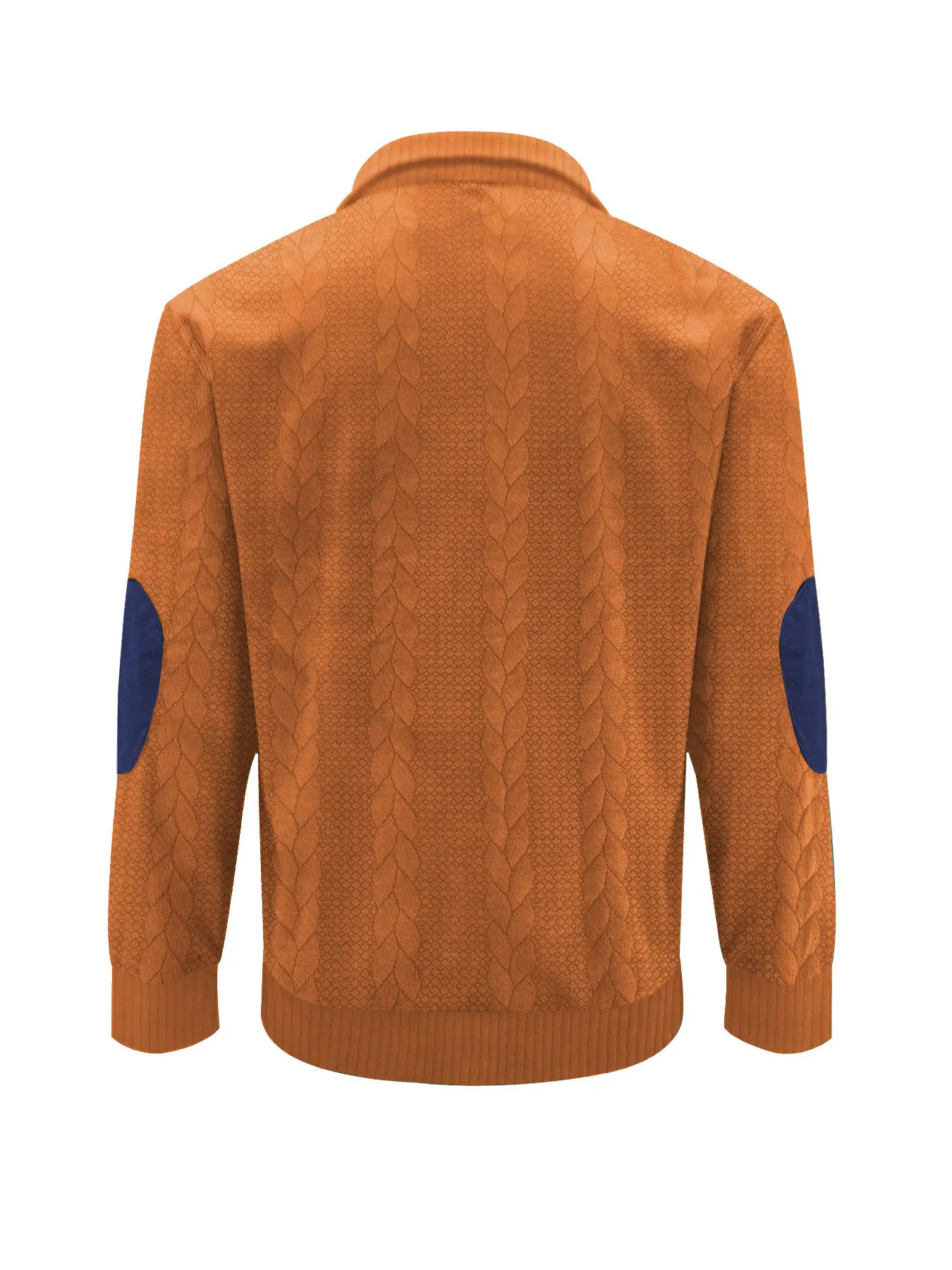 Men's Black Jacquard Sweatshirt with Orange Sleeves — feature 13