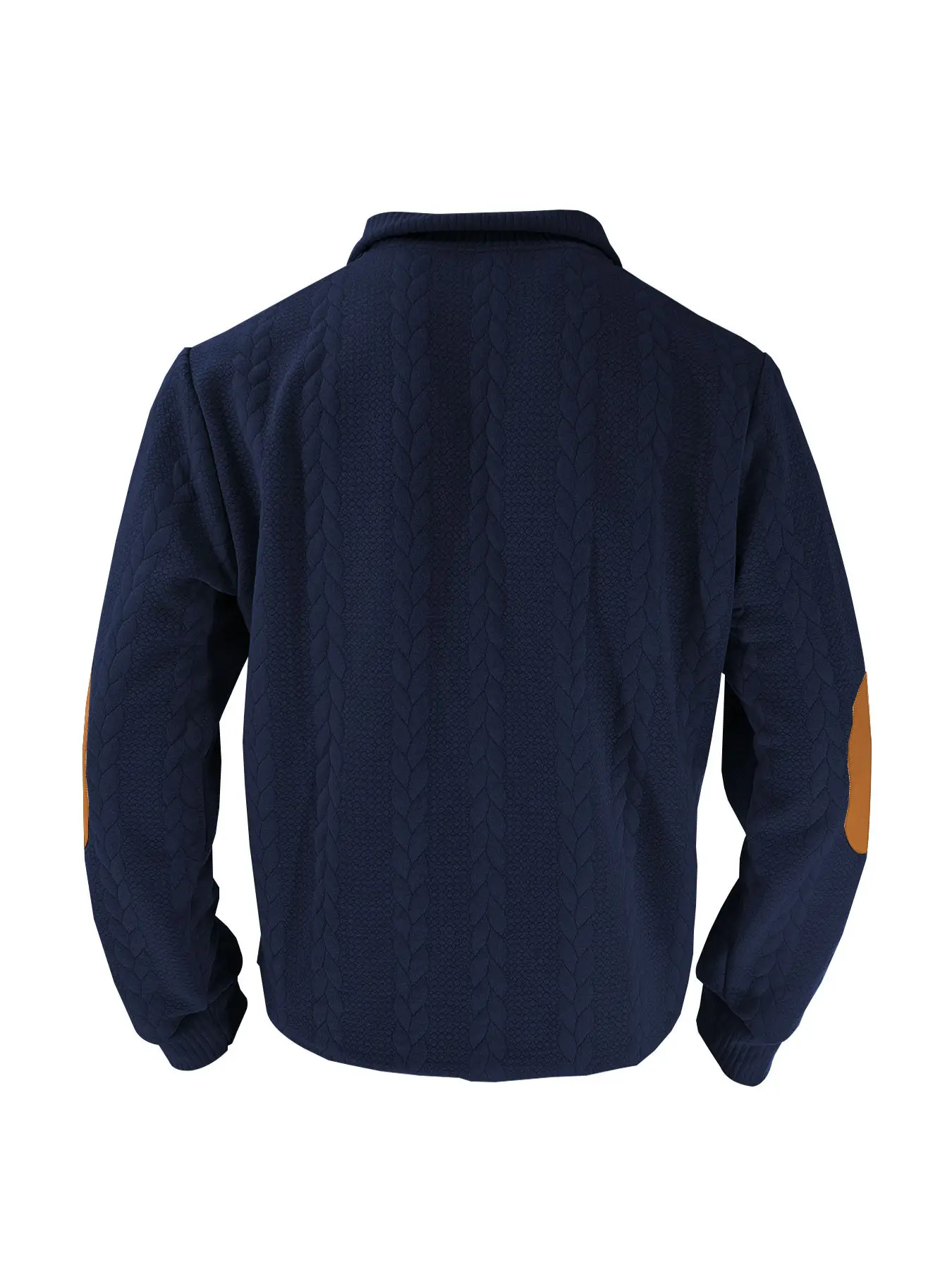 Men's Black Jacquard Sweatshirt with Orange Sleeves — feature 14