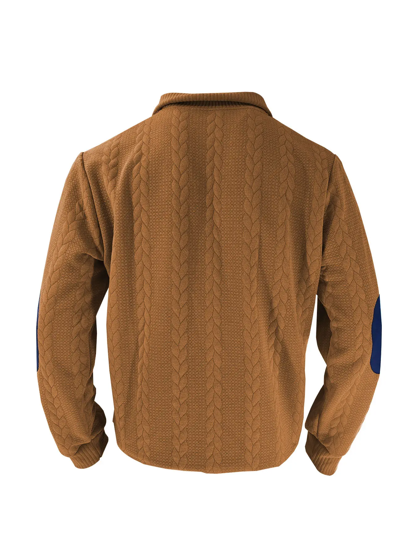 Men's Black Jacquard Sweatshirt with Orange Sleeves — feature 18