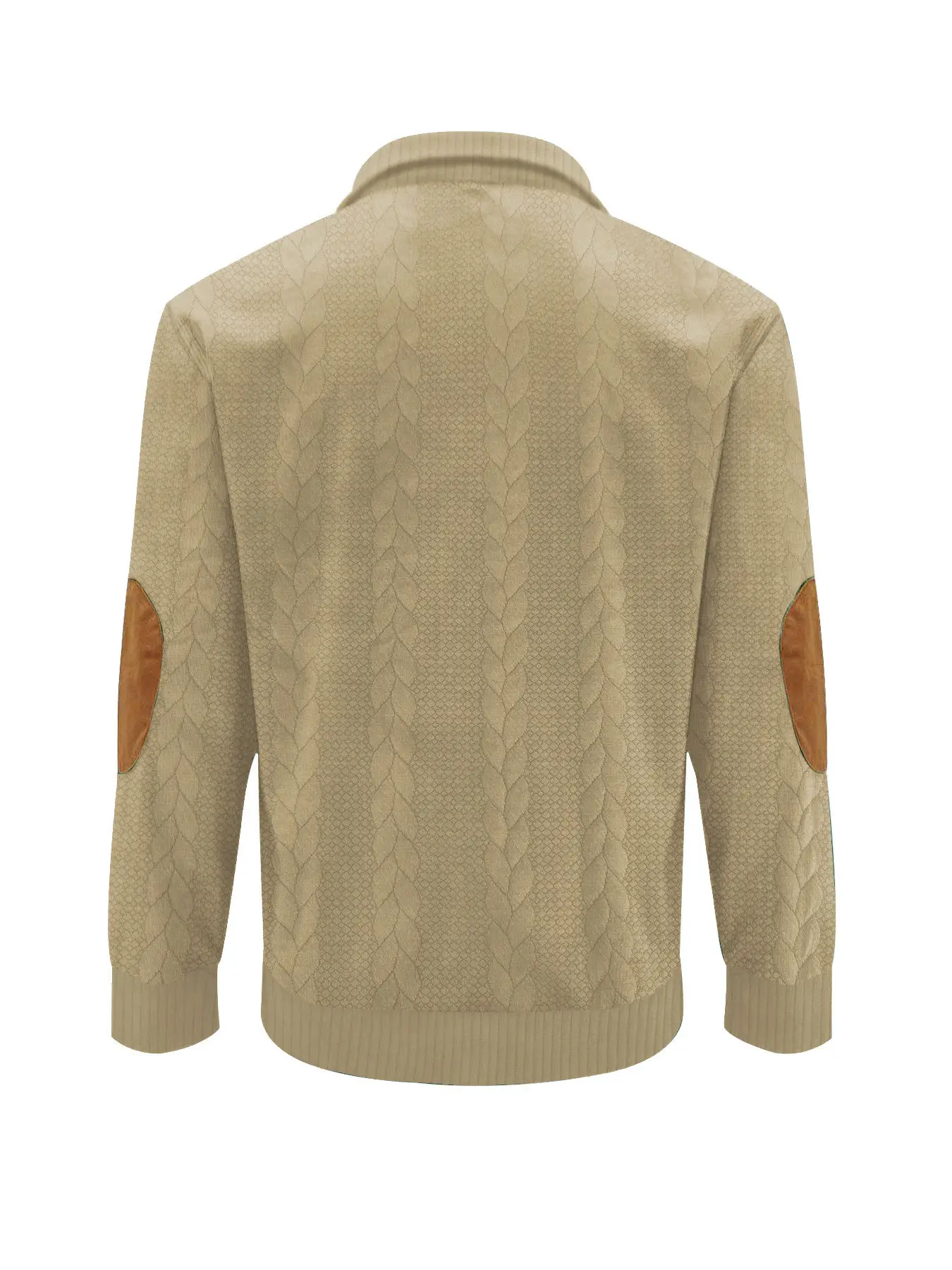 Men's Black Jacquard Sweatshirt with Orange Sleeves — feature 19
