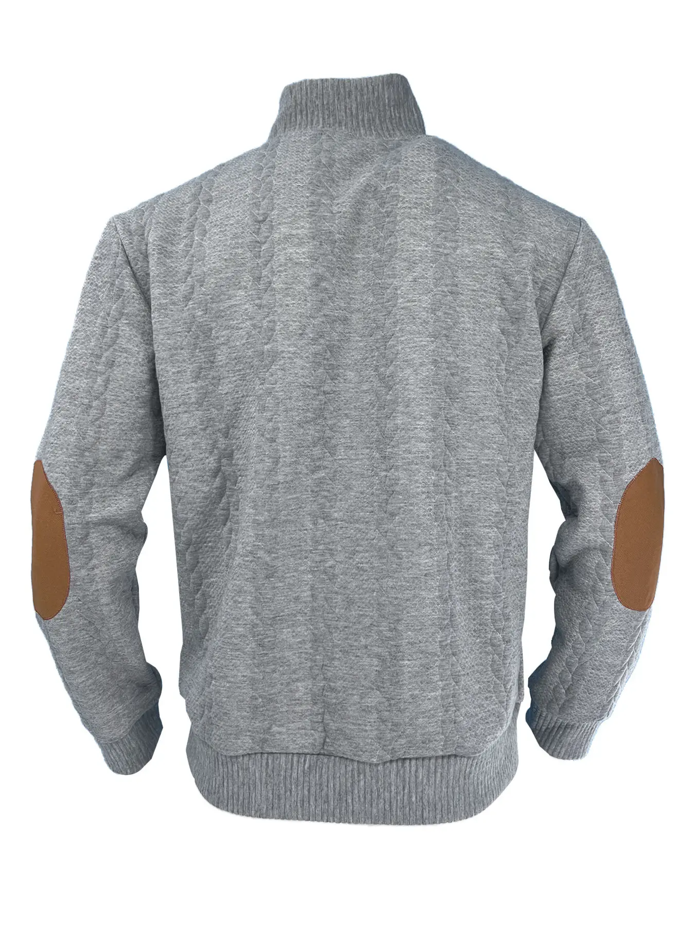 Men's Black Jacquard Sweatshirt with Orange Sleeves — feature 20