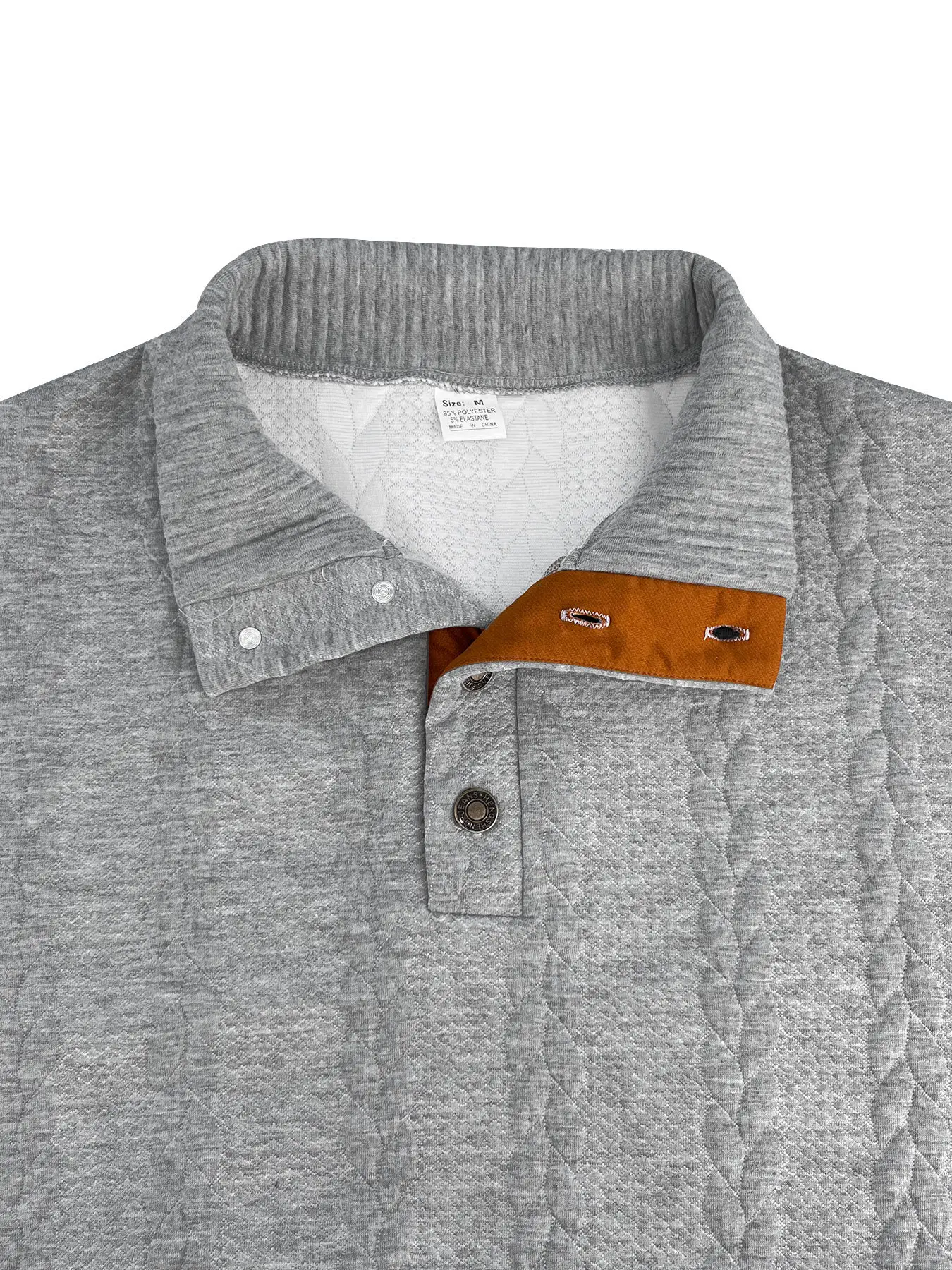 Men's Black Jacquard Sweatshirt with Orange Sleeves — feature 26