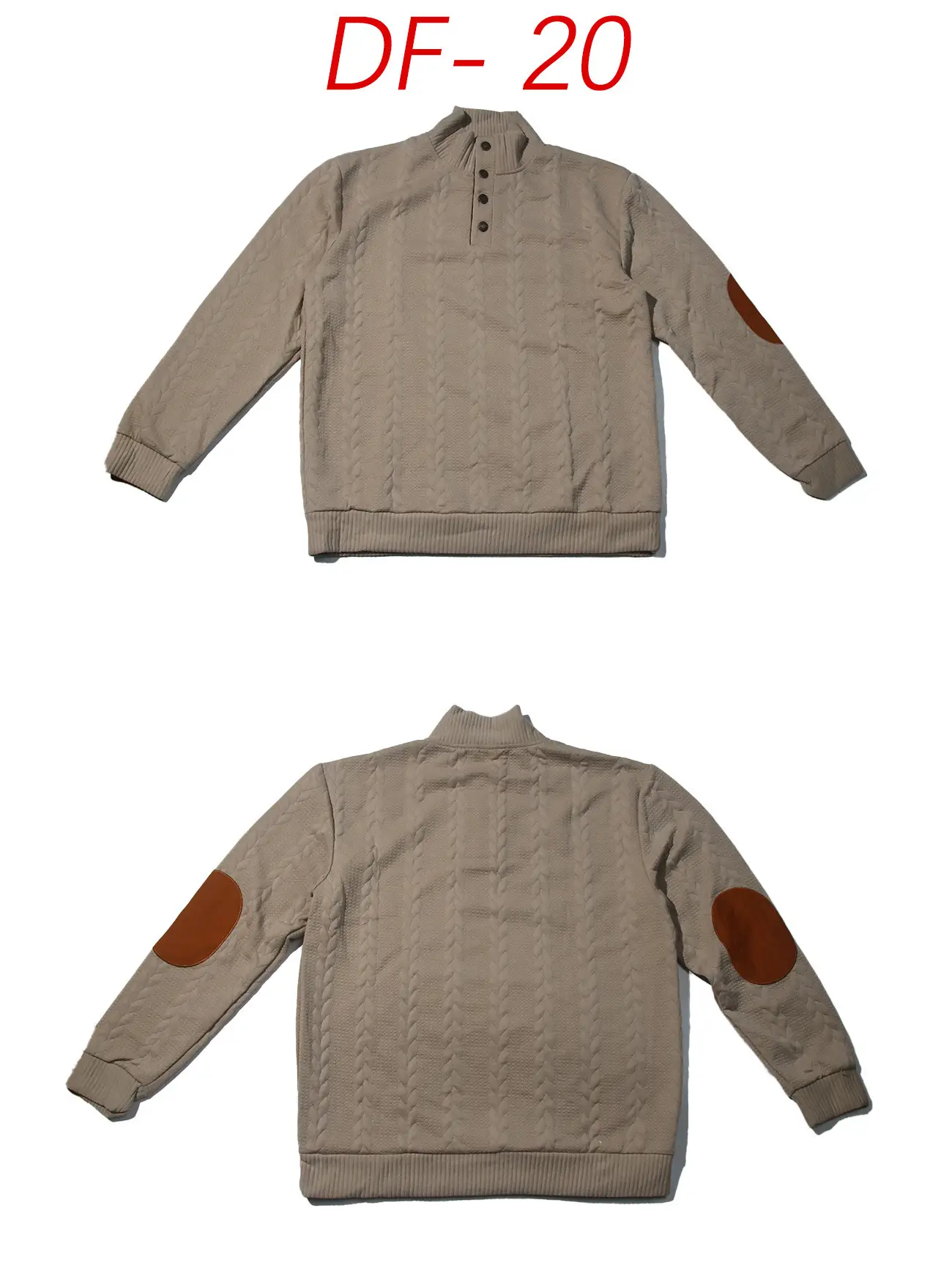 Men's Black Jacquard Sweatshirt with Orange Sleeves — feature 6
