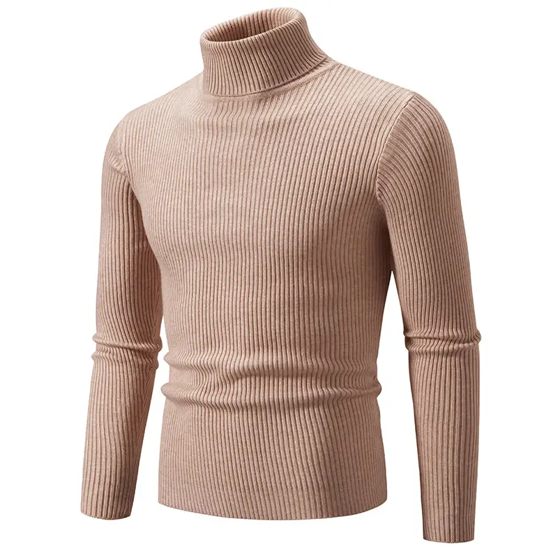 Men's Vintage Solid Turtleneck Sweater Slim Fit Knitted - Image 18