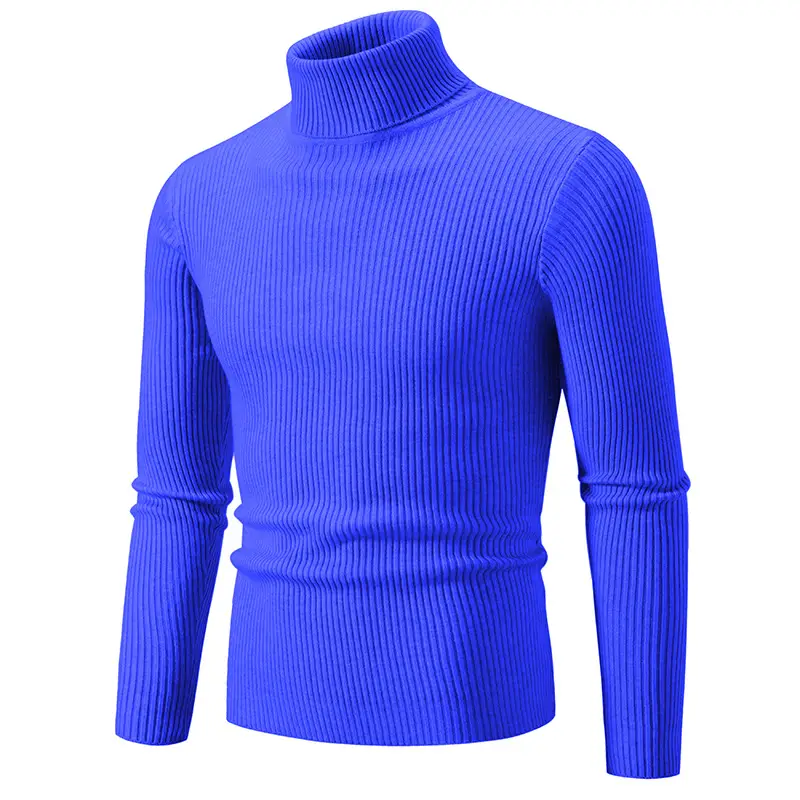 Men's Vintage Solid Turtleneck Sweater Slim Fit Knitted - Image 11