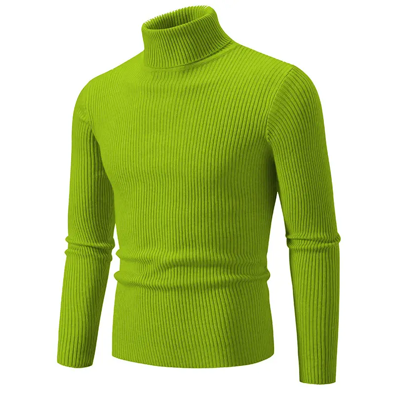 Men's Vintage Solid Turtleneck Sweater Slim Fit Knitted - Image 15