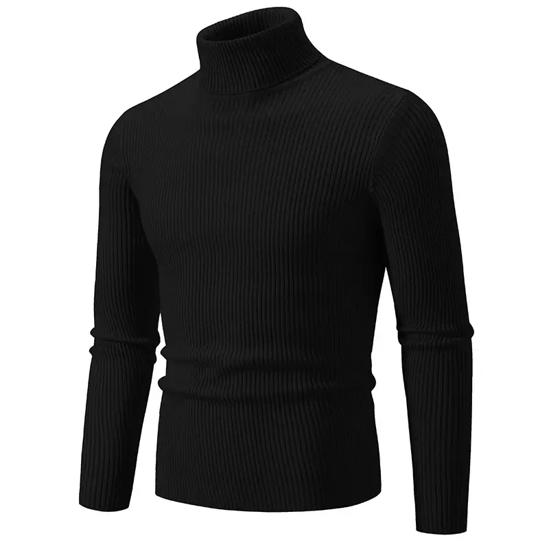 Men's Vintage Solid Turtleneck Sweater Slim Fit Knitted - Image 5