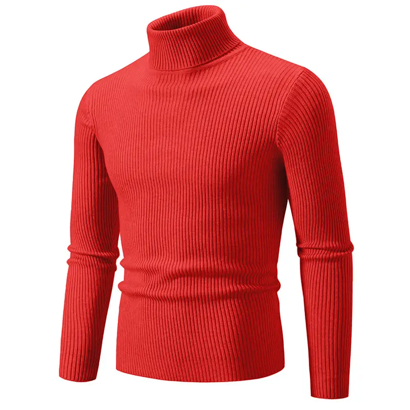 Men's Vintage Solid Turtleneck Sweater Slim Fit Knitted - Image 6