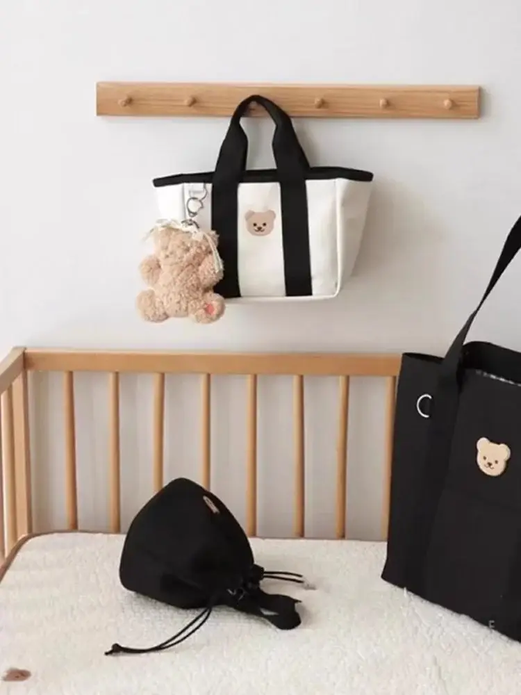 Canvas Drawstring Baby Lunch Bag with Teddy Bear Embroidery — feature 15