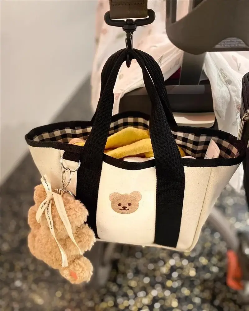 Canvas Drawstring Baby Lunch Bag with Teddy Bear Embroidery — feature 20