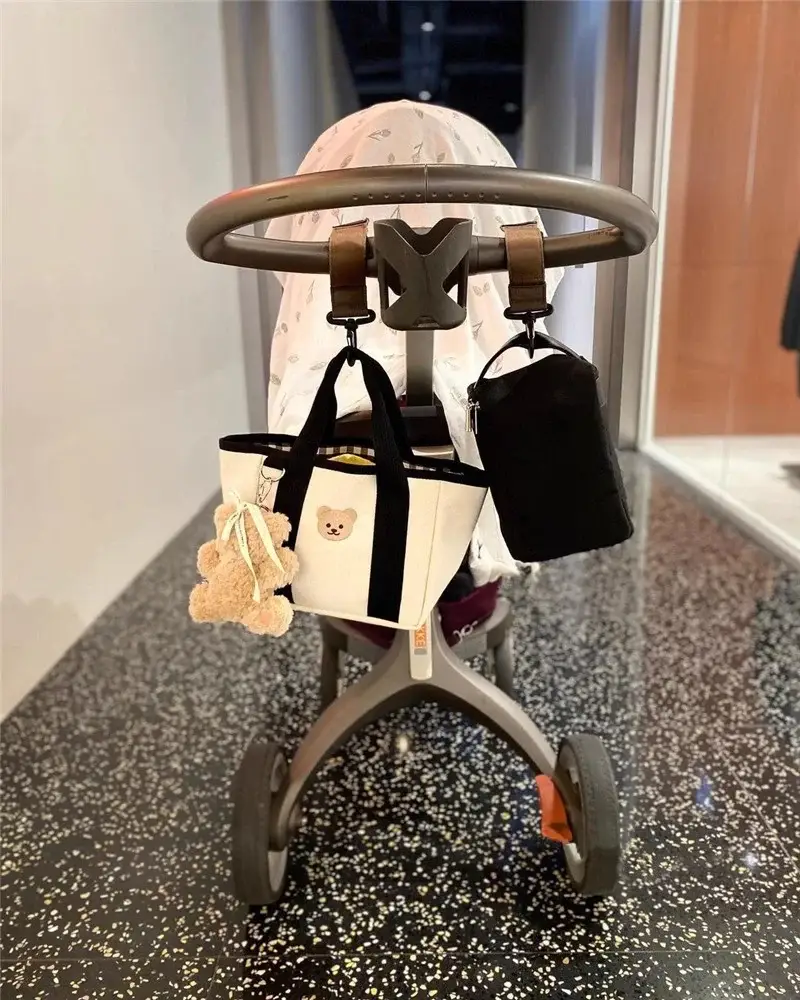 Canvas Drawstring Baby Lunch Bag with Teddy Bear Embroidery — feature 22