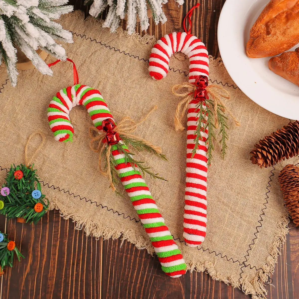 Christmas Candy Stick Hooks Red White Walking Stick Decor - Image 5