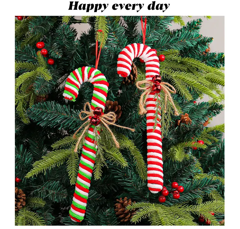 Christmas Candy Stick Hooks Red White Walking Stick Decor — feature 2
