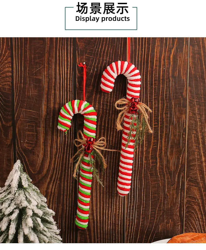 Christmas Candy Stick Hooks Red White Walking Stick Decor — feature 5